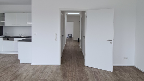 Renovierung des Wohnzimmers mit Esszimmer durch weißes Streichen der Wände